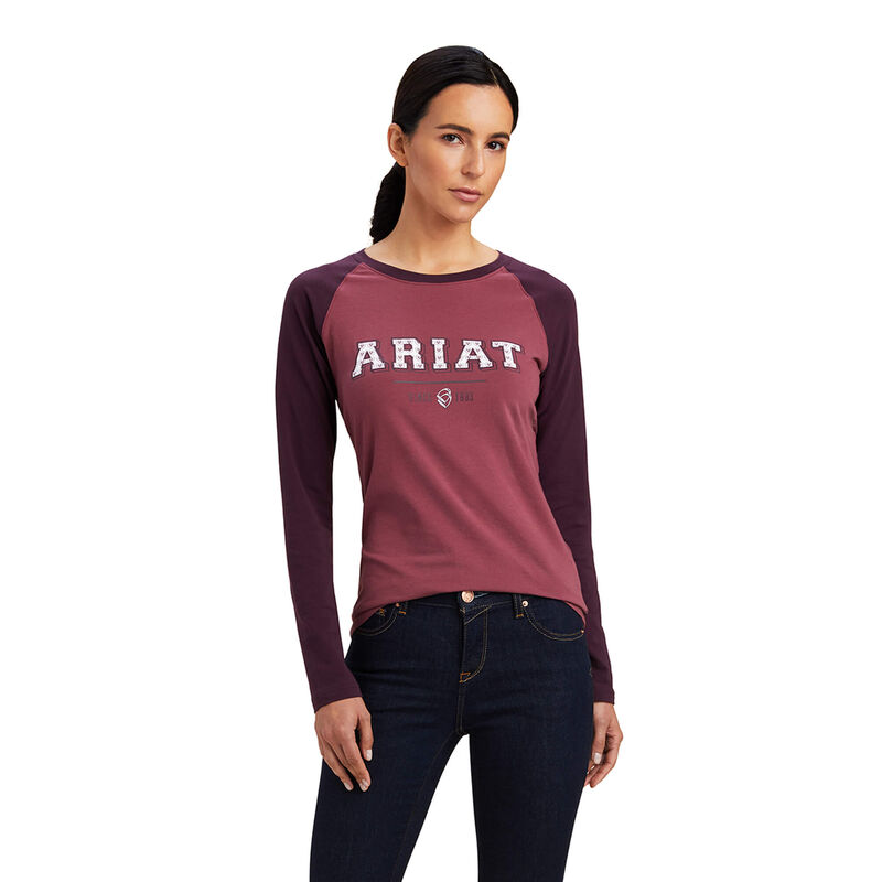 Camisetas Ariat Varsity Rosas/Moradas Mujer - Chile 813-XCUFDY